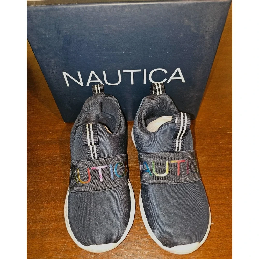 Nautica Mattoon/Navy Rainbow Metallic KA0115G‎ Toddler Size 7 Slip On Shoes